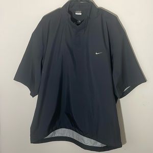 Nike Mens Short Sleeve Storm Fit Rain Jacket Black 3 Snap Button Up Size XL